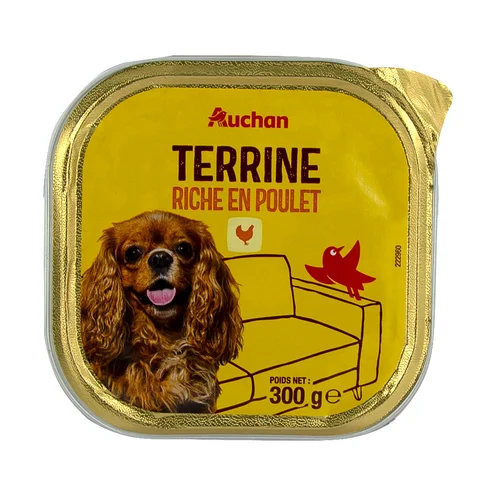 PRODUCTO ALCAMPO Trocitos en gelatina para perros adultos, con pollo y arroz 150 g.