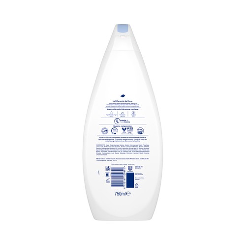 Gel de baño o ducha con 1/4 de crema hidratante DOVE Cuidado y protección 750 ml.