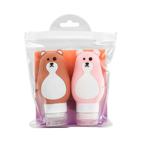 FRANCK PROVOST Botella de viaje de silicona con forma de oso 2 x 80 ml.
