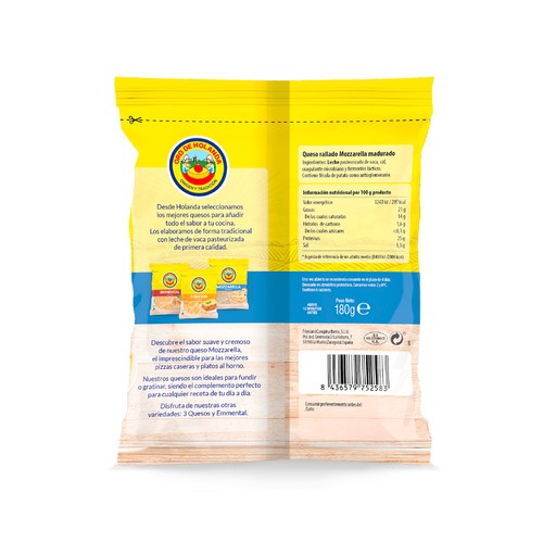 ORO DE HOLANDA Queso rallado mozzarella 180g