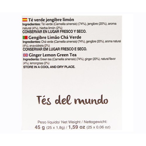 SHIP Té verde, jengibre y limón 25 uds. 45 g.