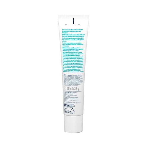 CERAVE Gel crema anti-imperfecciones con 3 ceramidas esenciales, AHA, BHA y ácidos Glicólico y Láctico 40 ml.