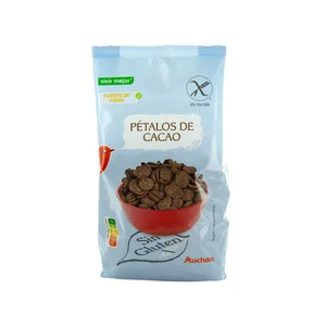PRODUCTO ALCAMPO Cereales desayuno de arroz y maíz, pétalos de chocolate, sin gluten PRODUCTO ALCAMPO 400 g.