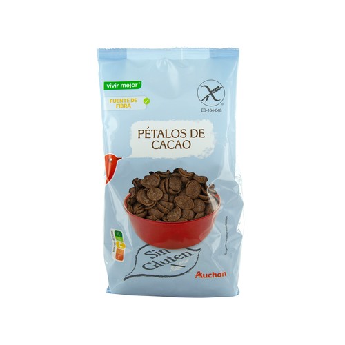 PRODUCTO ALCAMPO Cereales desayuno de arroz y maíz, pétalos de chocolate, sin gluten PRODUCTO ALCAMPO 400 g.