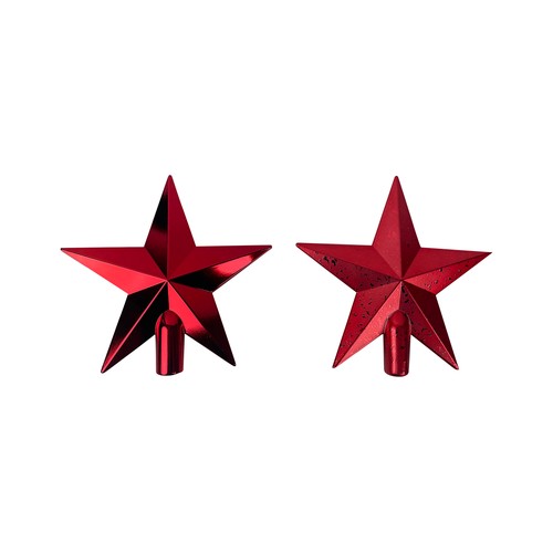 Estrella tope decorativa para Árbol de Navidad Brillante y moteado de Rojo 20cm modelos surtidos, ACTUEL