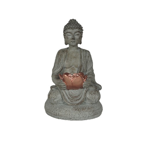 Figura de Buda solar de poliresina de 21,5 cm, GARDENSTAR.