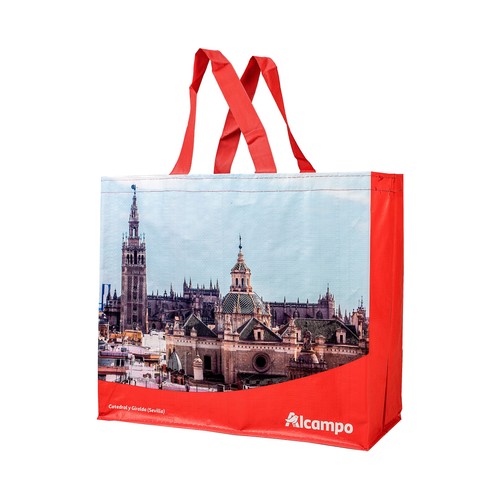 Bolsa de rafia reutilizable diseño doble Sevilla, ALCAMPO.