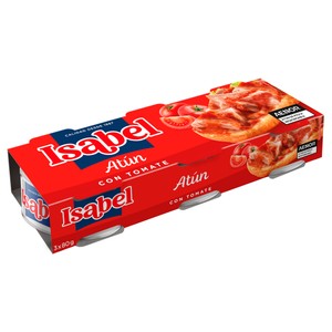 ISABEL Atún con tomate pack de 3 latas de 52 g.