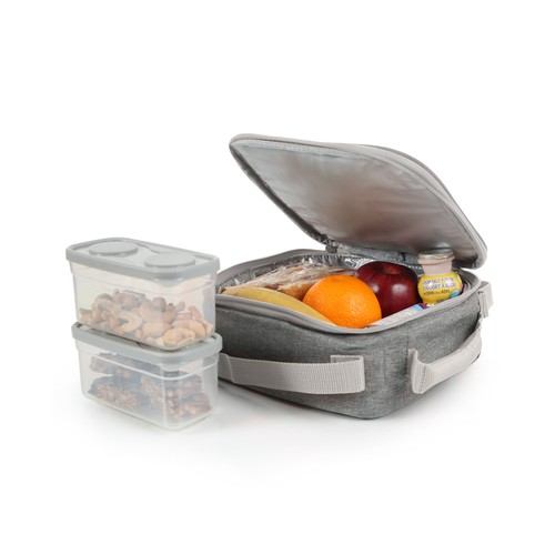 Bolsa portaalimentos con 2 recipientes de plástico de 370 ml de capacidad, ACTUEL.