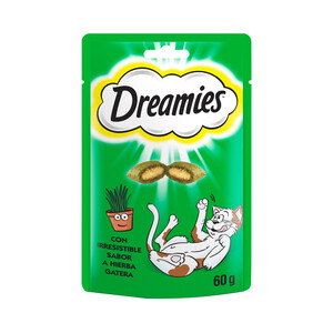 Imagen de DREAMIES Snacks de gato con sabor a hierva gatera 60 g.
