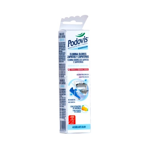 PODOVIS Desodorante anti olores para zapatos y zapateros PODOVIS 100 ml.