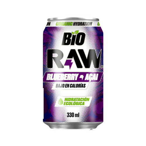 RAW Bebida isotónica ecológica de arándanos BIO RAW 330 ml.