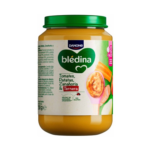 BLÉDINA de Danone Tarrito de tomates, patatas, zanahorias y ternera, a partir de 6 meses 200 g.
