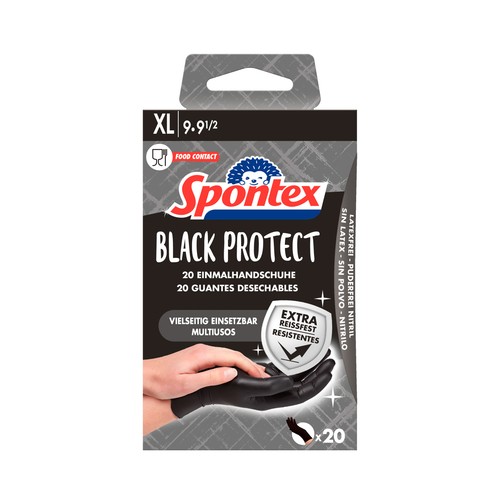 SPONTEX Guante nitrilo black protect talla xl