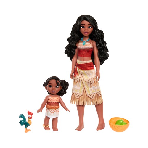 Vaiana 2: Set Muñecas Vaiana y Su Hermana con Accesorios y Heihei, Disney +3 Años MATTEL