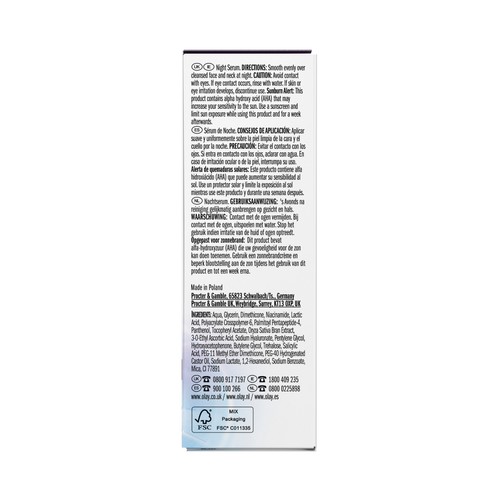 OLAY Super sérum sin perfume, reparador de noche 30 ml.