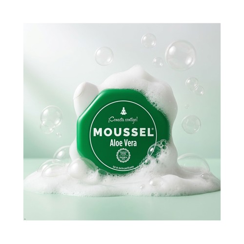 MOUSSEL Gel purificante para ducha o baño con aloe vera 100% natural 650 ml.