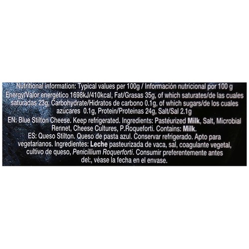 MILKIMI Queso blue stilton con denominación de origen protegida (DOP) 140 g.