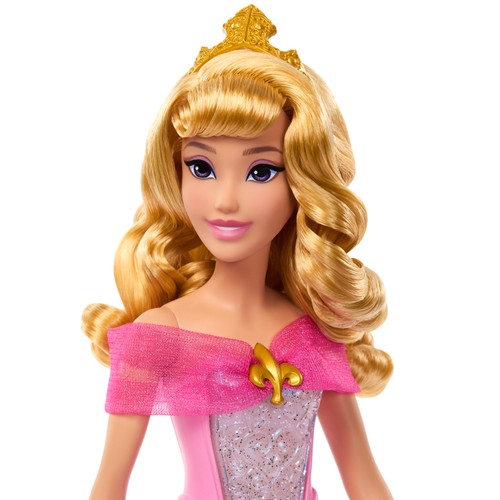 DISNEY Princesa Aurora, vestido cambia de rosa a azul, MATTEL