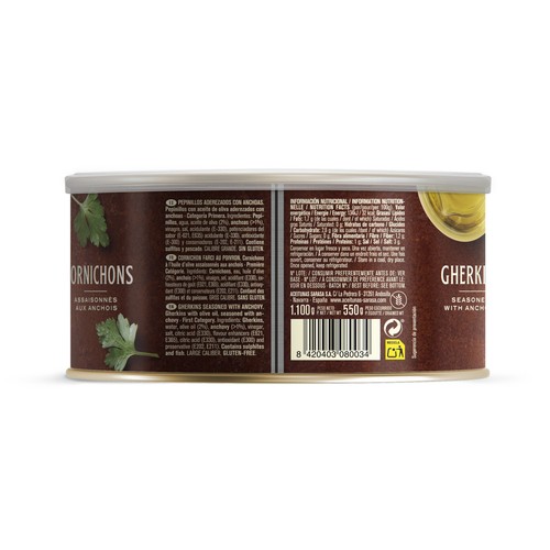 SARASA Pepinillos aderezados con anchoa SARASA 550 G.