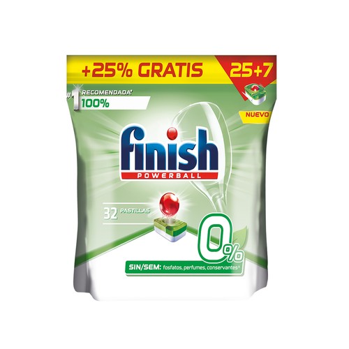 FINISH Detergente para lavavajilla en cápsulas FINISH 32 uds. x 16 g.
