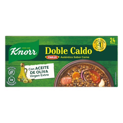 KNORR Caldo de carne doble caja de 24 pastillas 240 g.