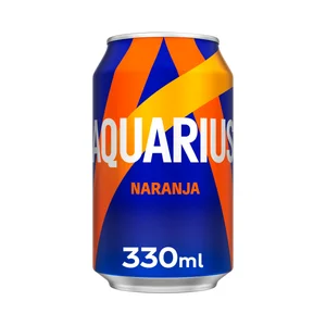 AQUARIUS Bebida isotónica con sabor a naranja lata de 330 ml.