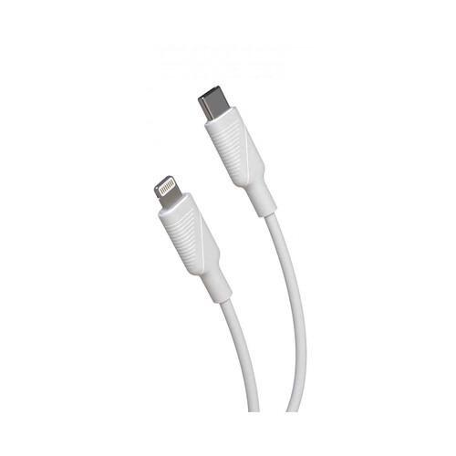 Cargador USB + cable tipo-C a Apple Lightning MUVIT, 12W, 2.4A, longitud 1,2m.