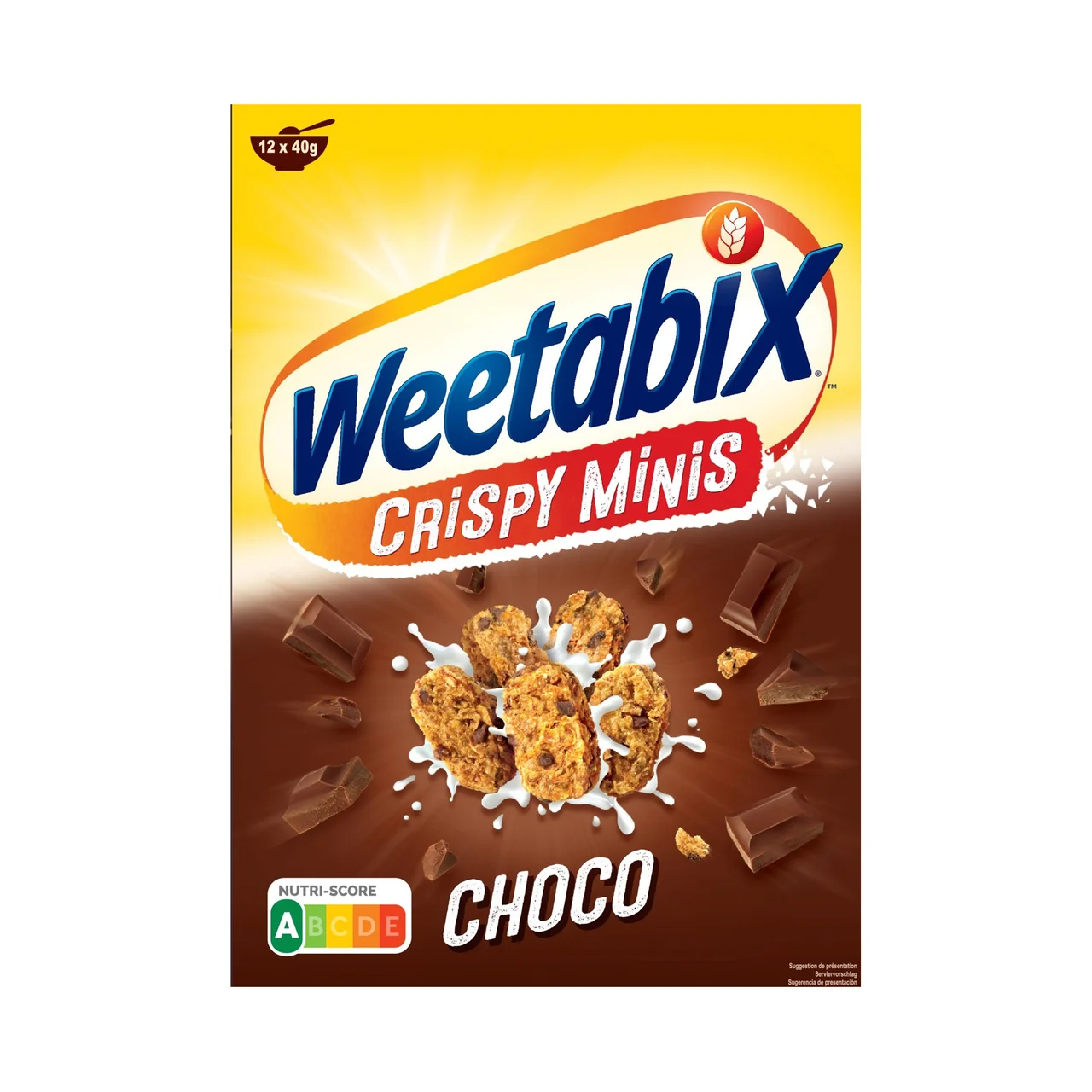 Mni cereales de trigo entero con chocolate, enriquecidos con vitaminas y hierro 500 g.