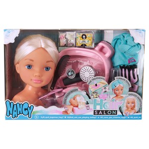 Imagen de FAMOSA Nancy Hair Salón Rubia, peluquería realista con cabeza de muñeca para peinar +3 Años