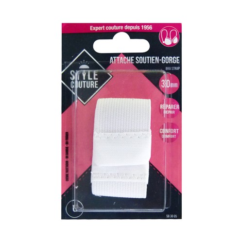 Cierre reparador para sujetador, color blanco, 30mm, STYLE.