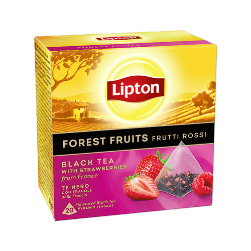 Té negro con frutas de frutas del bosque LIPTON 20 uds. de 1,7 g.