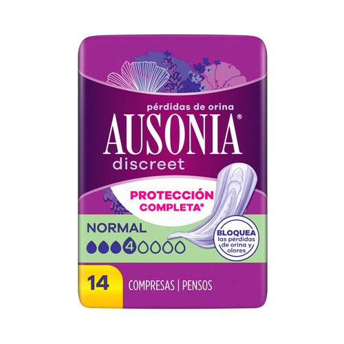 AUSONIA Discreet Compresas para pérdidas de orinaleves a moderadas 14 uds.