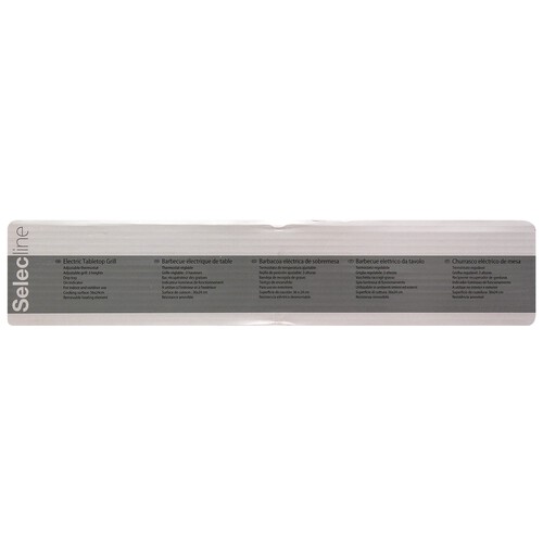 Barbacoa eléctrica de sobremesa SELECLINE CT005, 2000W, superficie: 36 x 24 centímetros, uso en exteriores.