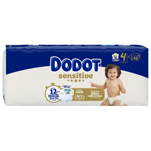 DODOT Sensitive Pañales talla 4 (9-14 kg) 48 uds.