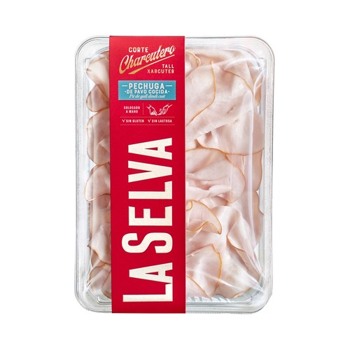 LA SELVA Corte charcutero Pechuga de pavo cocida, cortada en lonchas colocadas a mano 90 g.