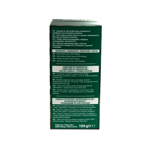 PRODUCTO ALCAMPO Café en cápsulas Lungo I6, 20 uds.