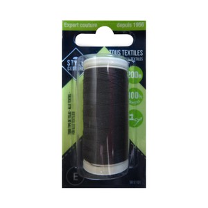 Imagen de Bobina de hilo de poliéster color negro antracita para todo tipo de telas, 200m., STYLE.