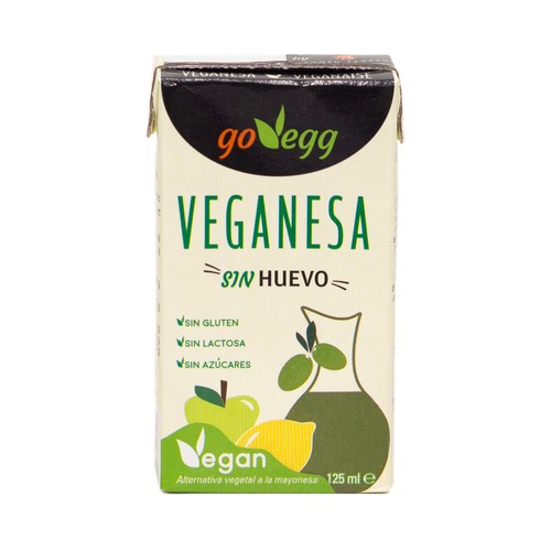GO-VEGG Salsa fresca de textura cremosa y suave sin huevo (veganesa) 125 ml.
