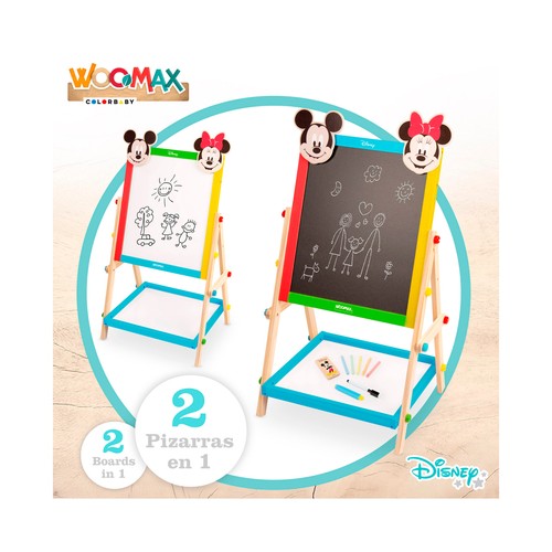 Pizarra Blanca/Negra con accesorio Woomax +4 Años, DISNEY