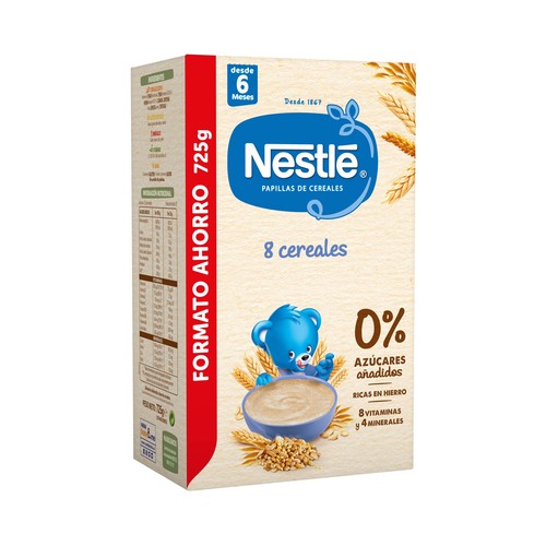 NESTLÉ Papilla de 8 cereales integrales, a partir de 6 meses NESTLÉ 725 g.