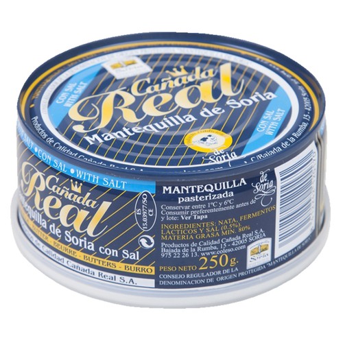 CAÑADA REAL Lata de mantequilla de Soria con sal CAÑADA REAL 250 g.