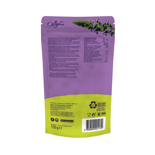 ORIGENS Semillas de chía ecológicas ORIGENS 150 g.