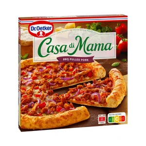 DR. OETKER Casa di mamma Pizza congelada de barbacoa y carne de cerdo deshilachada 405 g.