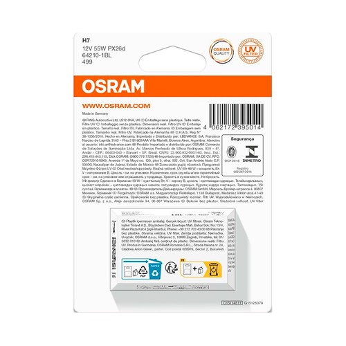 1 lamp h7 12v  original. OSRAM
