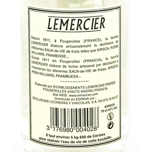 LERMERCIER Kirsh LEMERCIER botella de 70 cl.