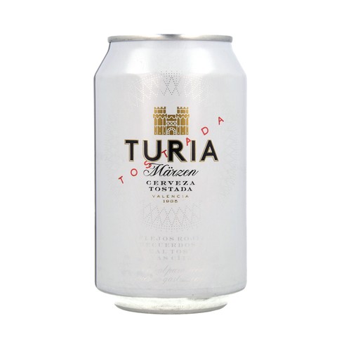 Cerveza tostada de valencia TURIA lata 33 cl.