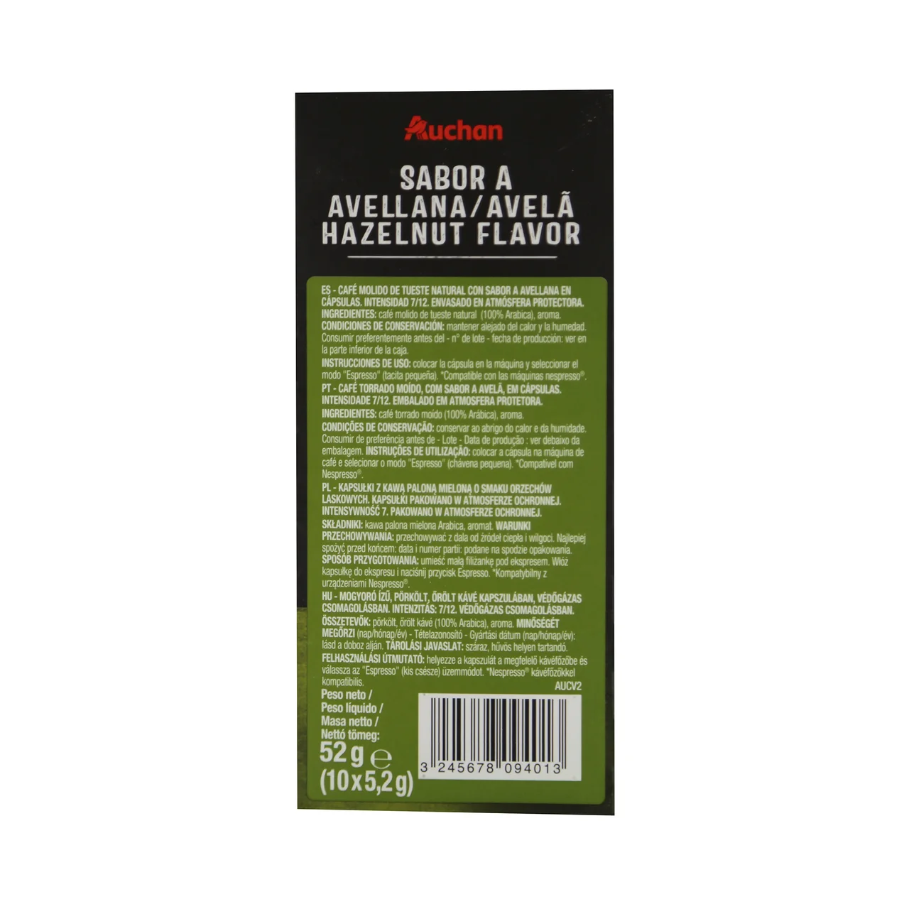 PRODUCTO ALCAMPO Café en cápsulas sabor avellana I7, 10 uds.