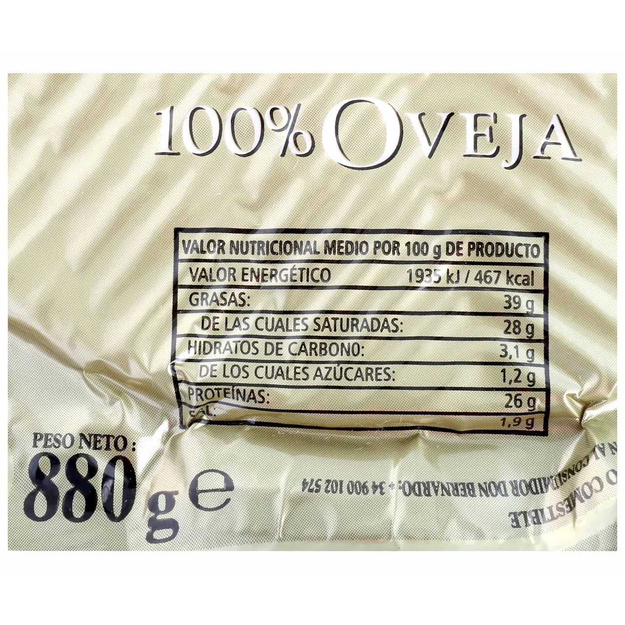 DON BERNARDO Queso de oveja manchego mini DON BERNARDO 880 g.