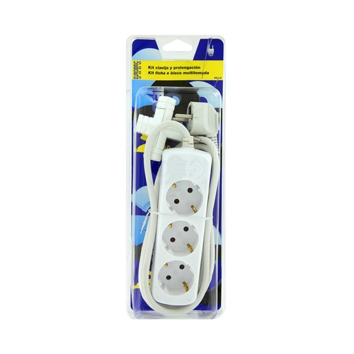 Pack de ladrón de enchufes y base múltiple de 1,5m EUROBRIC 2000.